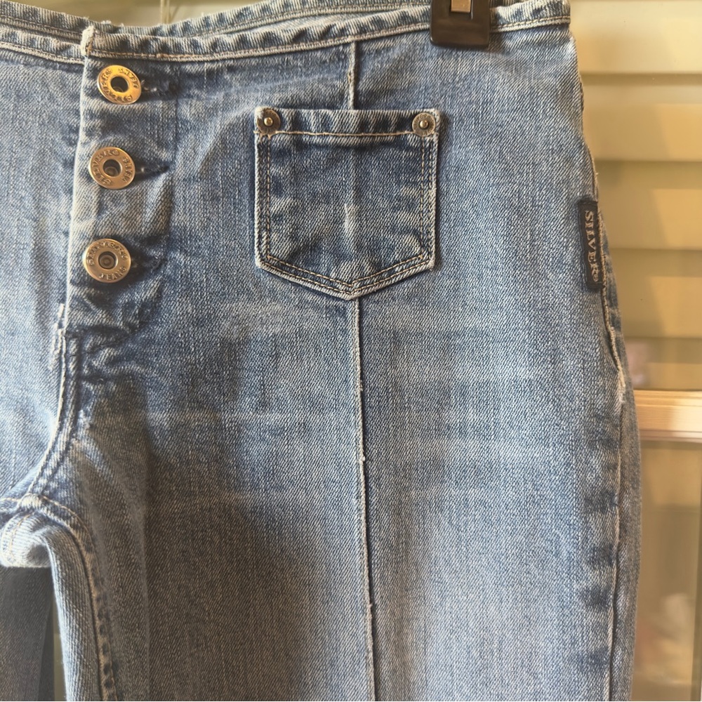Silver Jeans Canada Low Rise 3 Buttons Size 30 Vintage Y2K Medium Wash 90s Unif - Picture 2 of 12